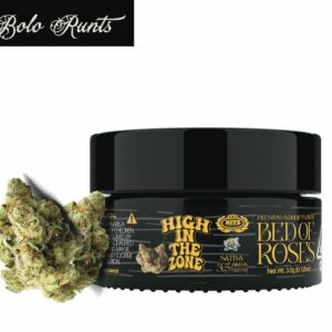 Bed of Roses Flower Bolo Runtz 3.5G premium cannabis strain with sweet floral aroma dense frosty buds and exotic candy terpene profile